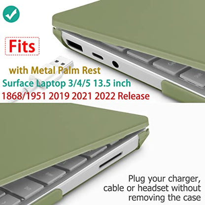 Case for Surface Laptop 5/4/3 13.5", Dark Olive Green | Hard Shell Case with Keyboard Cover & Screen Protector. Fits Surface Laptop 5/4/3 13.5" Metal Palm Rest Models 1951/1868. - color: Dark Olive Green