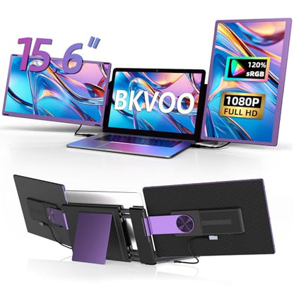 15.6 Inch Laptop Screen Extender Monitor 235° Rotation 1080P Triple Monitor | 120% sRGB FHD IPS Detachable Travel Extra Screen Compatible with Wins Mac Chrome Dex Fits 13-17" Laptops - size: 15.6" Monitor-B