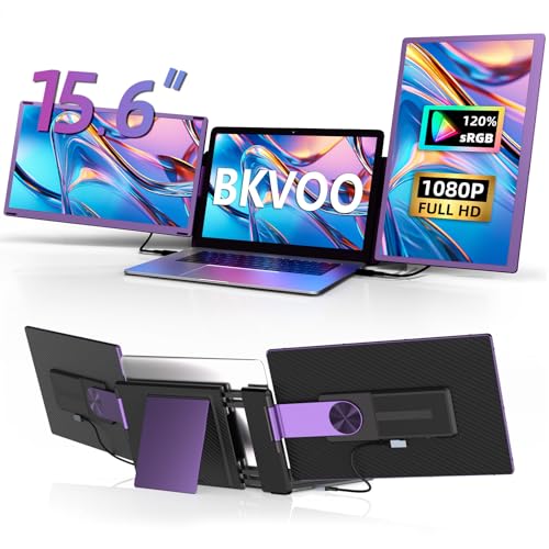 15.6 Inch Laptop Screen Extender Monitor 235° Rotation 1080P Triple Monitor | 120% sRGB FHD IPS Detachable Travel Extra Screen Compatible with Wins Mac Chrome Dex Fits 13-17" Laptops - size: 15.6" Monitor-B