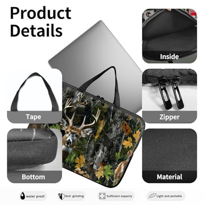 14" 15" Laptop Handle Bag Computer Bag,14.2" 15.4 inch Pouch Holder Notebook Sleeve Cover Compatible for Dell,Lenovo,Toshiba HP, Asus Notebook Messenger Briefcase-Maple Elk - color: Maple Elk