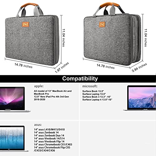 ZINZ Expandable Laptop Case 13-13.3-14 Sleeve Compatible with MacBook Pro/Neo 14" M5/M4/M3/M2/M1, MacBook Air/Pro 13", XPS 13/14, Surface Book/Laptop 13.5" and Most 13-14 inch Notebooks，D01G01 - color: D01g01, size: 13-14"