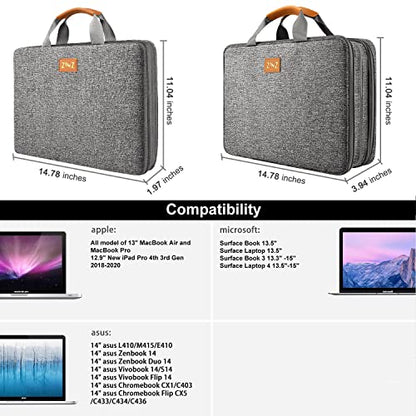 ZINZ Expandable Laptop Case 13-13.3-14 Sleeve Compatible with MacBook Pro/Neo 14" M5/M4/M3/M2/M1, MacBook Air/Pro 13", XPS 13/14, Surface Book/Laptop 13.5" and Most 13-14 inch Notebooks，D01G01 - color: D01g01, size: 13-14"