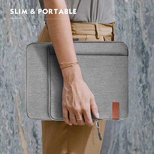 MoKo 13.3-14 Inch Laptop Sleeve Bag Carrying Case with Accessory Pocket | Fits MacBook Pro 14-inch M3/M2, MacBook Pro 13-inch M2/M1, MacBook Air 13.6-inch M2 and Surface Pro 9/8, Light Gray - color: Light Gray, size: 13.3-14 Inch