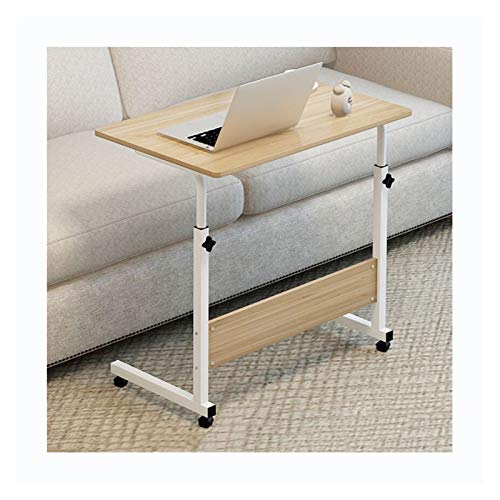 GaRcan Overbed Table Wheels The Sofa Overbed Table Rolling Table Tilting Overbed Table with Wheels Rolling Laptop Table Overbed Desk Rolling Laptop Stand Over Bed Desk (80 * 40 Walnut Color) - color: 80*40 Walnut Color