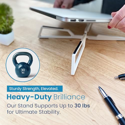 Portable Laptop Stand - Adjustable Foldable Riser, 10-16" (Black) - color: Black