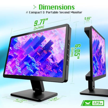 KOGODA 10.1-inch Small Monitor with Touchscreen for Raspberry Pi, Portable Mini Computer Monitor, 5-Points Capacitive Touch 1024 x 600 IPS LCD HDMI Display for Mac mini PC Gaming Console - size: 10.1-inch