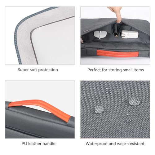 LANDICI 15.6-16 Inch Protective Laptop Sleeve with Handle, Grey | Waterproof computer cover for MacBook Pro 16 M1-M4 2019-2025 and 15.6-16 inch HP, Dell, Lenovo, Acer and ASUS laptops - color: Grey, size: 15.6-16 inch
