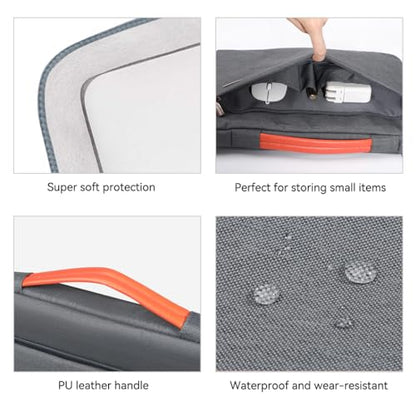 LANDICI 15.6-16 Inch Protective Laptop Sleeve with Handle, Grey | Waterproof computer cover for MacBook Pro 16 M1-M4 2019-2025 and 15.6-16 inch HP, Dell, Lenovo, Acer and ASUS laptops - color: Grey, size: 15.6-16 inch