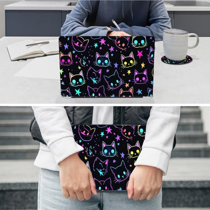 Laptop Skin Sticker Decal 12"-15.6" Universal Laptop/Notebook/Netbook Vinyl - Waterproof Scratch Resistant,Fits HP Dell Lenovo MacBook,2 Free Wrist Pads,Easy Apply & Remove,Glitter Cute Cat - color: Glitter Cute Cat