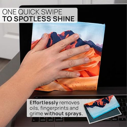 Microfiber Wholesale Quick Cloth Glasses Cleaning Cloths 8x8 Desert 1-Pack | with Case | Double-Sided Lens Cleaner for Eyeglasses, Camera, Screens & Glass | Reusable Microfiber Glass Polishing Cloths - color: Desert, size: 8"x8"