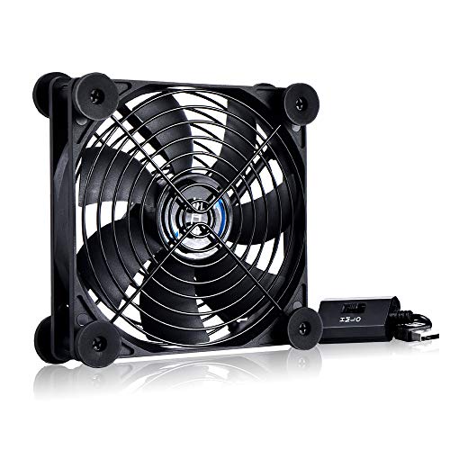 SCCCF Quiet 120mm USB Fan, 5V USB Portable Cooling Fan for Flat Panel TV Receiver Router DVR PlayStation Xbox Computer Cabinet Cooler - style: USB 120mm Single Fan