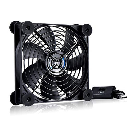SCCCF Quiet 120mm USB Fan, 5V USB Portable Cooling Fan for Flat Panel TV Receiver Router DVR PlayStation Xbox Computer Cabinet Cooler - style: USB 120mm Single Fan