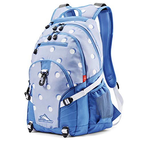 High Sierra Loop-Backpack, Travel, or Work Bookbag with tablet-sleeve, Polka Dot, One Size - color: Polka Dot