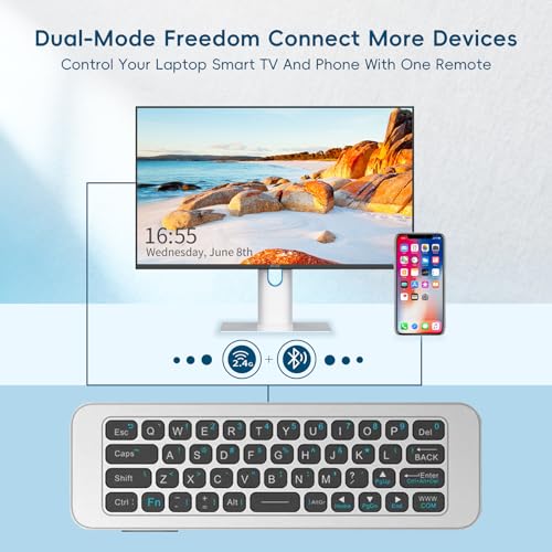 Bluetooth Air Mouse Remote Keyboard, 2.4G Wireless Keyboard Combo | Plug & Play • Handheld Remote Control • ndroid TV Box, PC, HTPC, Smart TV, Projector