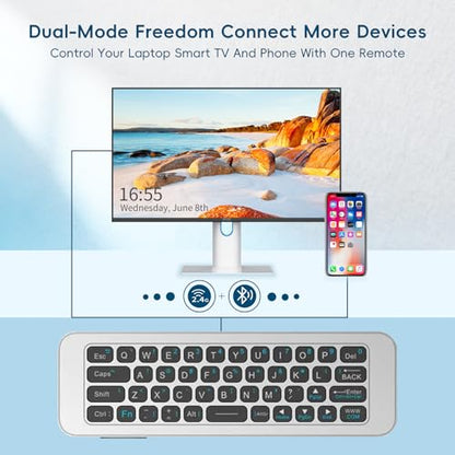 Bluetooth Air Mouse Remote Keyboard, 2.4G Wireless Keyboard Combo | Plug & Play • Handheld Remote Control • ndroid TV Box, PC, HTPC, Smart TV, Projector