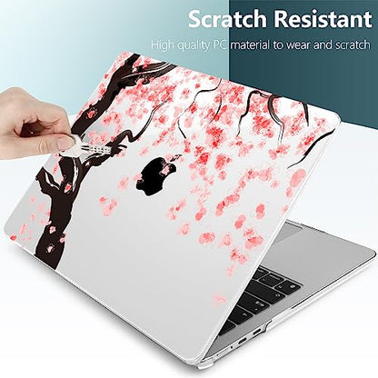 TWOLSKOO for MacBook Air 13 inch Case M5 2026 M4 2025 M3 M2 2024-2022 A3449 A3240 A3113 A2681, Plastic Hard Shell & Keyboard Cover & Screen Film for MacBook Air 13.6 inch Case, Cherry Blossoms - color: Cherry Blossoms
