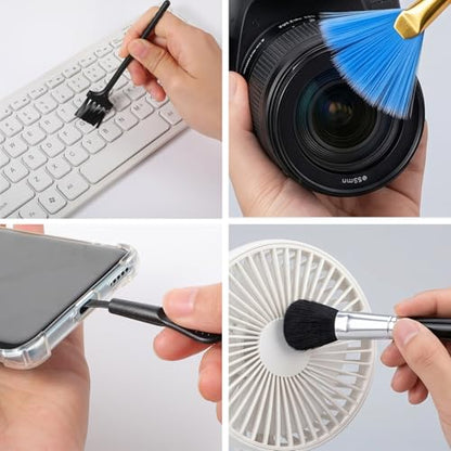 Tyqour 10 PCS Keyboard Brush Keyboard Cleaning Brushes Kit Mini Anti Static Brush Small Nylon Dust Cleaning Brushes for Electronic Devices Computer Motherboard Fans Camera Small Space