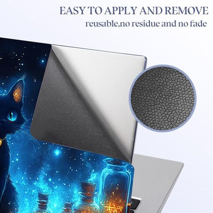 Universal Laptop Skin Sticker Decal,15.6 Inch Laptop Vinyl Cover for 13" 14" 15.6" Laptop,Scratch-Resistant Waterproof Protector Wrap,Reusable with Wrist Pads,Cosmic Witch Cat Potions - color: Cosmic Witch Cat Potions
