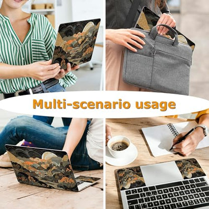 Universal Laptop Skin Sticker with 2 Wrist Pad Decals, 3-Piece Removable Vinyl Laptop Cover, Japan Landscape Waterproof Anti-Scratch, Easy-Trim Fit for 13.3" 14" 15.6" Laptops - color: Japan Landscape