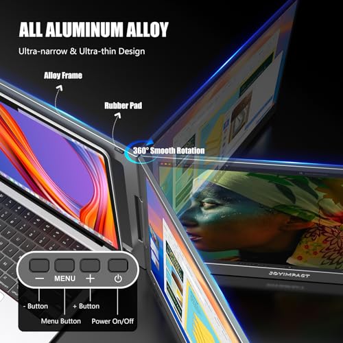 Dual Screen Laptop Monitor Extender, 15.6" Fully Compatible Laptop Triple Screen Extender, FHD 1080P IPS Portable Monitor for Laptops 12~17 inch, Plug & Play with USB-C for Win/Mac/PS5/Switch/PS4