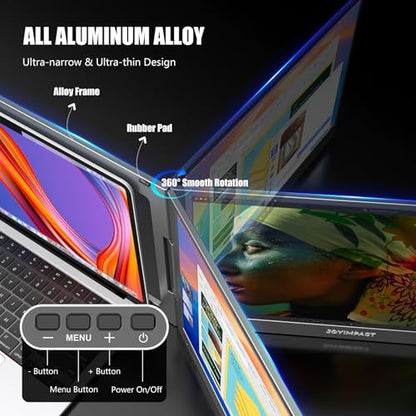 Dual Screen Laptop Monitor Extender, 15.6" Fully Compatible Laptop Triple Screen Extender, FHD 1080P IPS Portable Monitor for Laptops 12~17 inch, Plug & Play with USB-C for Win/Mac/PS5/Switch/PS4