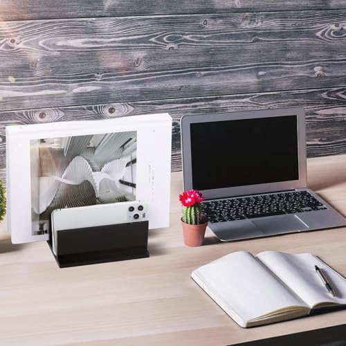 Frienda 1 Piece 4-Compartment Acrylic Vertical Laptop Stand, Can Accommodate with a Thickness of Less Than 2 cm, Fits Most Laptop (Black) - style: Black
