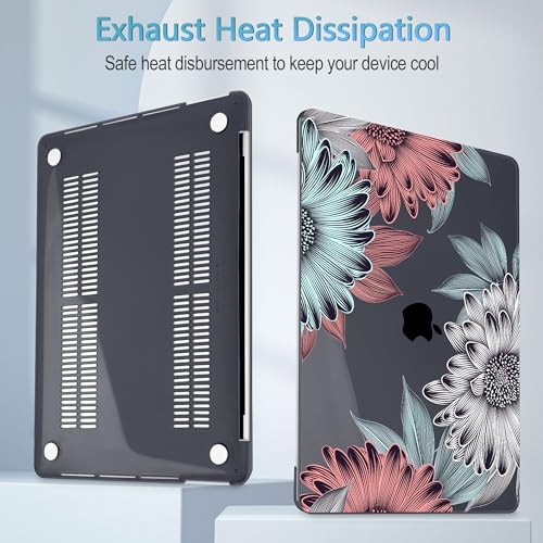 Mektron for MacBook Pro 16 inch A2141 Case 2020 2019 Release with Retina Display & Touch Bar & Touch ID, Blooming Chrysanthemums Plastic Hard Shell Cover Keyboard Skin Screen Protector Dust Plug - color: Blooming Chrysanthemums