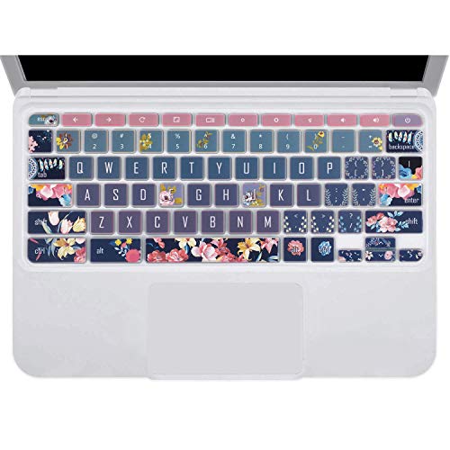 Silicon Keyboard Cover for 11.6" Lenovo Chromebook C330 C340, Flex 11, 100e 300e 500e N20 N21 N22 N23, 14" N42 N42-20, Red Flower - color: Red flower