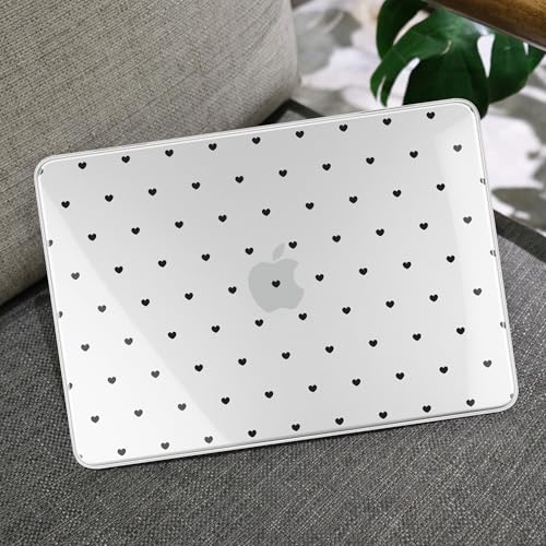 MEEgoodo 4-in-1 Printed Case for MacBook Neo 13 inch 2026 Release Model A3404, Laptop Hard Shell Cases with Keyboard Skin & Screen Protector & Webcam Covers, Black Hearts - color: Black Hearts