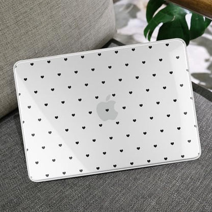MEEgoodo 4-in-1 Printed Case for MacBook Neo 13 inch 2026 Release Model A3404, Laptop Hard Shell Cases with Keyboard Skin & Screen Protector & Webcam Covers, Black Hearts - color: Black Hearts