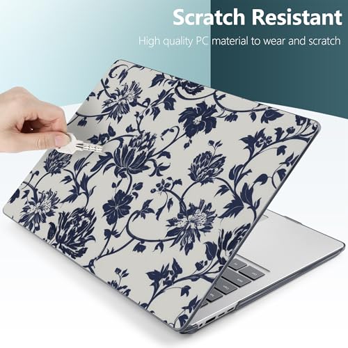 Batianda Artistic Case for Microsoft Surface Laptop 15 inch, Navy Flowers | Fits Surface Laptop for Business 8th Edition 2026 & Surface Laptop 7 2024, 4-in-1 Accessories Bundle, Slim Durable Hard Shell - color: Navy flowers