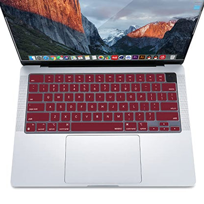 MOSISO Keyboard Cover Skin Compatible with MacBook Air 15 inch M3 M2 | A3114 A2941/Air 13.6 A3113 A2681/Pro 14/16 M4 M3 M2 M1, Marsala Red - color: Marsala Red