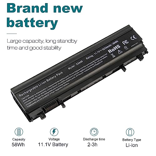 TREE.NB E5440 Laptop Battery for Dell Latitude 14 15 5000 E5540 Series M7T5F VV0NF FT6D9 3K7J7 5200mAh 11.1V Replacement - size: 7.28x2.72x0.94inch E5440