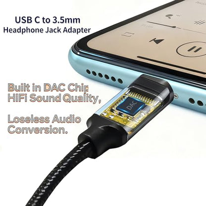 USB-C to 3.5mm Headphone Jack Adapter,Type-C to Aux Audio Female Adapter