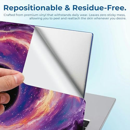 Reusable Universal Laptop Skin Sticker, Cut to Fit for 11.6–15.6 Inch Laptops, Waterproof Protective Film, No-Residue - Galaxy Black Hole - color: Galaxy Black Hole