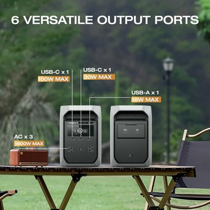 EF ECOFLOW Portable Power Station Delta 3 Classic, 1024Wh 1800W AC | 3600W Surge, 1 Hr Fast Charge, 100W USB-C Output, LiFePO4 Battery, 10ms UPS Solar Generator for Home Backup, Camping & RVs - style: DELTA 3 Classic