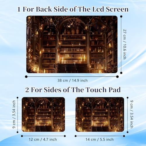 Universal Laptop Protective Skin,Trim-to-Fit Vinyl Sticker for 13–16 Inch Laptop,MacBook,Tablet & Notebook,Scratch-Proof Waterproof Cover,Mystic Library - color: Mystic Library