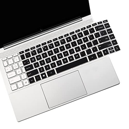 2 PCS Keyboard Cover for HP Laptop 14 & HP Pavilion x360 14m-dw 14m-dy 14-dv, HP 14m-dw1010wm dw1023dx dw1033dx 14m-dy0033dx 14m-dy0023dx 14m-dy0013dx 14m-dw1013dx dw0023dx dw0033dx - color: Black+Clear