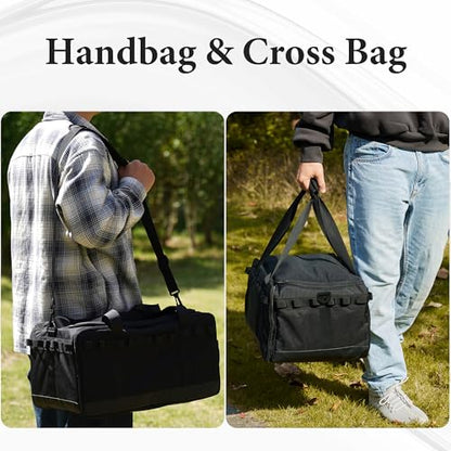 35L Multi-functional Duffle Bag, Waterproof Shoe & Picnic Camping Organizer, 3 Adjustable Dividers for Travel, Sports, GYM - style: Upgrade Style