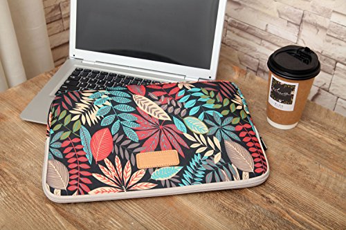 BSLVWG 10 Inch Laptop Sleeve Multi-Color & Size Choices Case/Water-Resistant Neoprene Notebook Computer Pocket Tablet Briefcase Carrying Bag/Pouch Skin Cover - color: Red Leaves, size: 10 inch