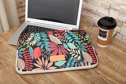 BSLVWG 10 Inch Laptop Sleeve Multi-Color & Size Choices Case/Water-Resistant Neoprene Notebook Computer Pocket Tablet Briefcase Carrying Bag/Pouch Skin Cover - color: Red Leaves, size: 10 inch