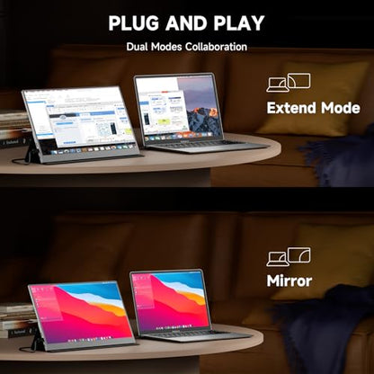 qaf 15.6 Inch Portable Monitor 1080P USB-C HDMI Display, Ultra-Thin IPS Screen, 100% sRGB, Travel Second Monitor for Laptop Mac PC Phone PS5 Xbox, Built-in Speakers, Space Gray - style: 15.6-inch Space Gray