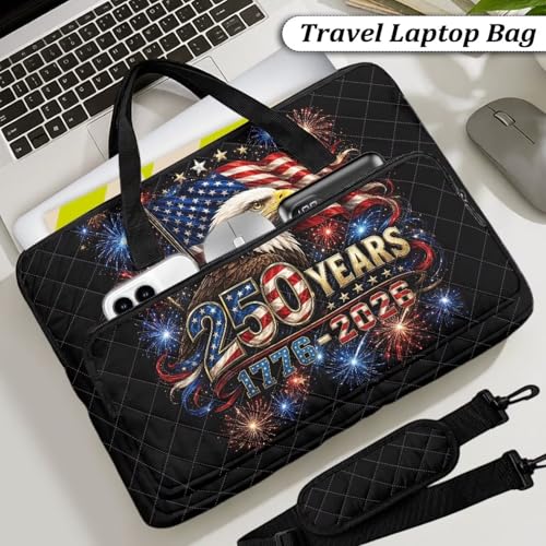 Laptop Sleeve, Laptop Cover with Adjustable Strap Computer Bag Tablet Notebook Sleeves Handbag Messenger Briefcase - color: Usa 250th Birthday