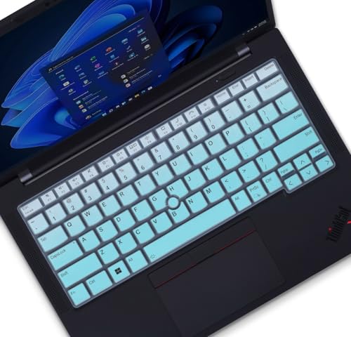 Keyboard Cover for 2024 2023 Lenovo ThinkPad E14 Gen 6/5 14",Thinkpad x1 Carbon Gen 11/10,ThinkPad T14 T14s L14 P14s Gen 4/3 (Not Fit Thinkpad T14 L14 P14s Gen 2/1, Thinkpad E14 Gen 4/3)-Gradual Mint - color: Guadual Mint