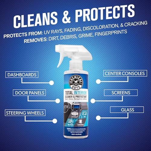 Chemical Guys Total Interior Cleaner Variety Kit With Storage Bag | 3 Scents, Fresh, New Car, & Black Cherry Scents, 3 Microfiber Towels, & Giftable Car Care Bag - size: 48 Fl Oz (Pack of 1), style: BAG KIT