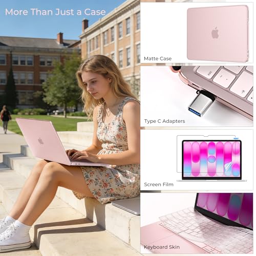 EooCoo for MacBook Neo Case 13 inch 2026, Scratch Resistant, Original Blush | 4 in 1 Kit, Durable, Easy Snap-On, Stays New, Model A3404 (A18 Pro Chip) - color: Original Blush