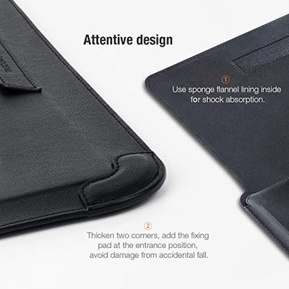 Nillkin Laptop Sleeve 13 inch (3-in-1), MacBook Sleeve with Adjustable Stand & Mouse Pad, 2 Stand Modes, 13 inch Laptop Case, Slim MacBook Accessories for Samsung/Surface/Chromebook/HP 12-14'', Black - color: Black