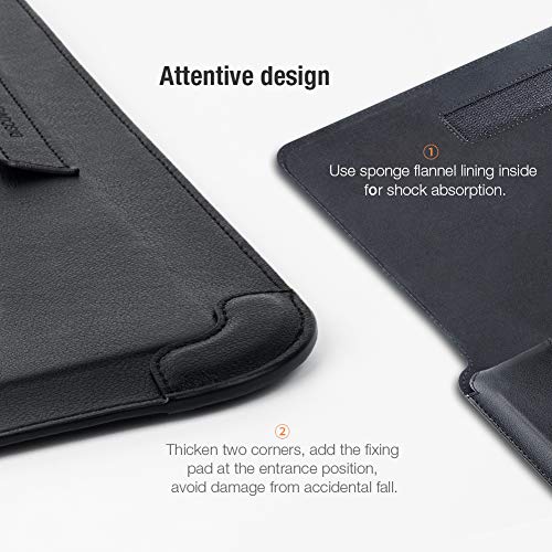 Nillkin Laptop Sleeve 13 inch (3-in-1), MacBook Sleeve with Adjustable Stand & Mouse Pad, 2 Stand Modes, 13 inch Laptop Case, Slim MacBook Accessories for Samsung/Surface/Chromebook/HP 12-14'', Black - color: Black