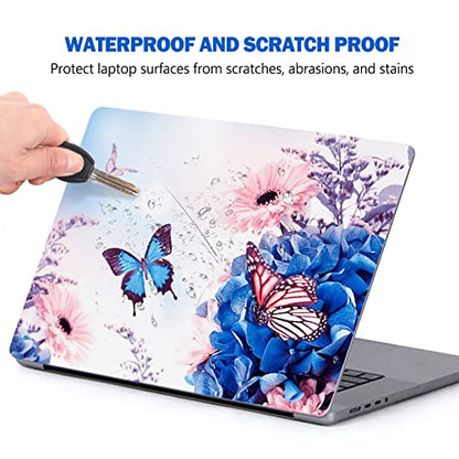 AIMSA Laptop Skin Sticker Decal, 12 13 13.3 14 15 15.4 15.6 inch Laptop Art Decal Protector Notebook Netbook PC 15.6" Universal Vinyl Cover, Butterfly Flower - color: Butterfly Flower