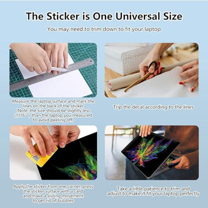 Universal Laptop Skin Sticker with 2 Wrist Pad Skins, Waterproof Scratch Resistant Vinyl Laptop Cover Decal, Cut to Fit for 11–15.6 Inch MacBook HP Dell Lenovo, Color Weed - color: Color Weed